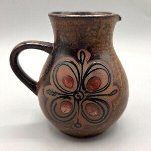 Vintage Otagiri OMC Ceramic Pitcher Retro Floral Design Handle Pour Spout
